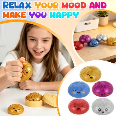 Realistisches riesiges gedämpftes Brötchen, Ein Spielzeug mit einem Dampfgarer, Ein Teigball mit langsamer Freisetzung zur Stressbewältigung. Glitzer-Knödel 20ml