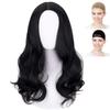 CaseEden Cosplay Wig, Long Wavy Hair, 50cm, Heat-Resistant, Black Hair, Includes 2 Wig Nets
