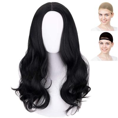 CaseEden Cosplay Wig, Full Wig, Heat Resistant, Long, Wavy Hair, 50cm, Black Hair, WIG5598