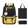 DIY printed primary and secondary school students backpack unisex schoolbag three-piece set