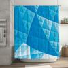 Modern Blue Geometric Shower Curtain Set, Waterproof Polyester Fabric for Bathroom Decor Bath Mat, Rods Rings