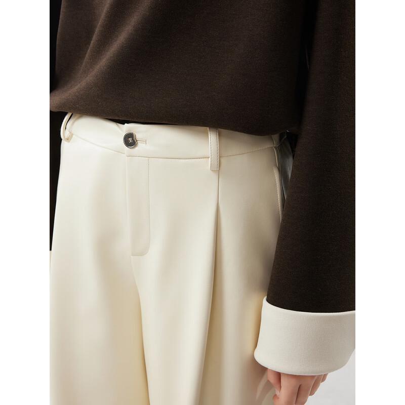 ELLE Women's French Style Straight Leg Casual Pants