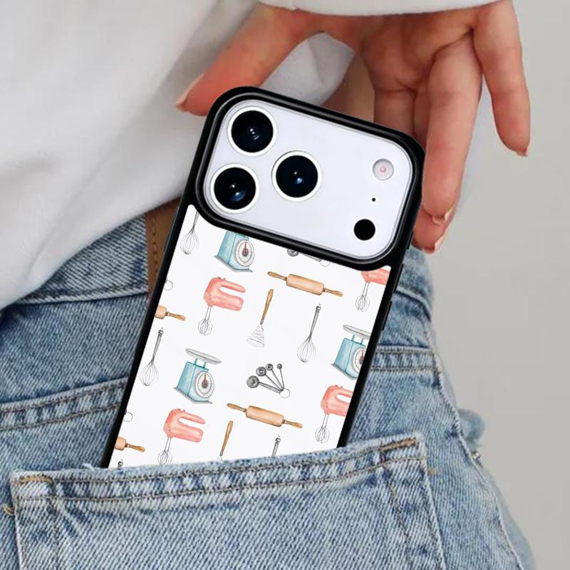 

Baking Cooking Utensils Chef soft Phone Case for iPhone 16e 15 14 13 12 17 Pro Max Plus Air 17pro Cover Coque iPhone 14 Plus