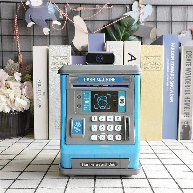 Automatic deposit teller machine toy intelligent password card swiping face recognition savings box simulation safe piggy bank