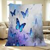 Soft Flannel Blanket Dreamy Starry Butterfly Pattern, No Shedding, Warm Cozy for Home, Sofa, Lounge, Ideal for Christmas, Halloween & Daily Use