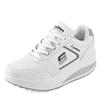 Pinduoduo White Leather Shakers Muffin Wedge Heel Sneakers