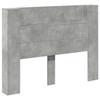 Headboard Cabinet with LED Lighting and Shelf Concrete Look 140 X 16.5 X 103.5 Cm