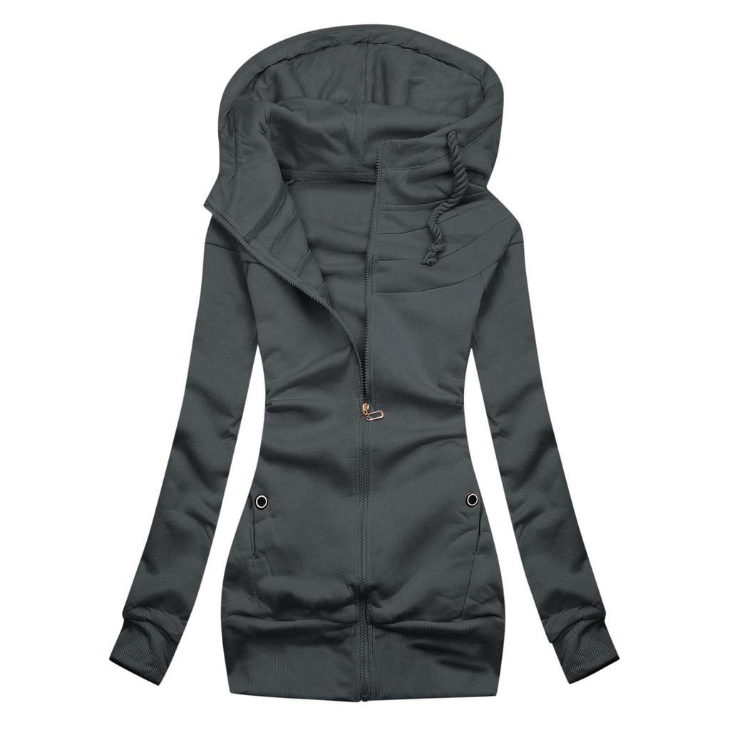 Bayan Moda Katı Kazak Uzun Kollu Gevşek Ceket Günlük Ceketler Tops