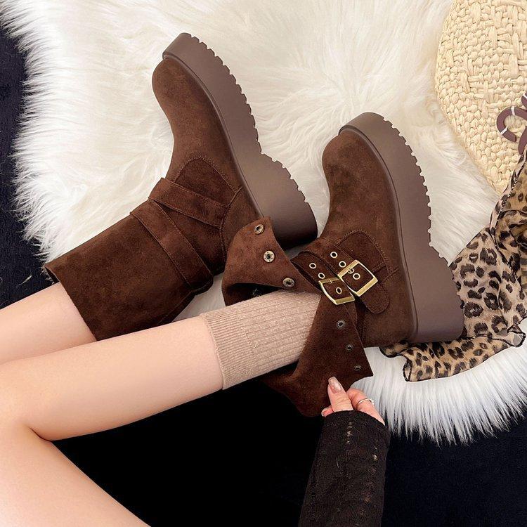 Thick-soled Martin Boots Women's 2025 New Autumn Retro British Style Versatile Two Wear Small Thin Boots Short Boots