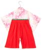 Aenak Mädchen Ganzkörper-Hakama-Strampler [795001] Hakama für die erste Mahlzeit, Japanische Kleidung, Kinderkleidung (Rot, Größe 90)