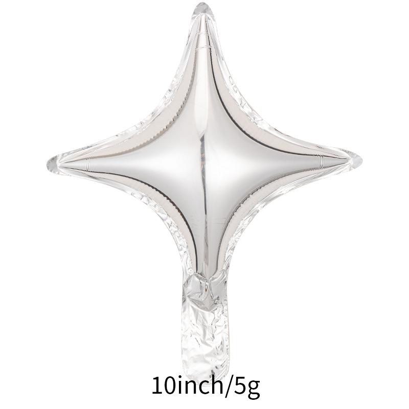 10 Inch Four-Pointed Star Balloon Aluminum Film Light Plate 24 Inch Cross Star Balloon Party Decoration Arrangement Quadrangle Ball