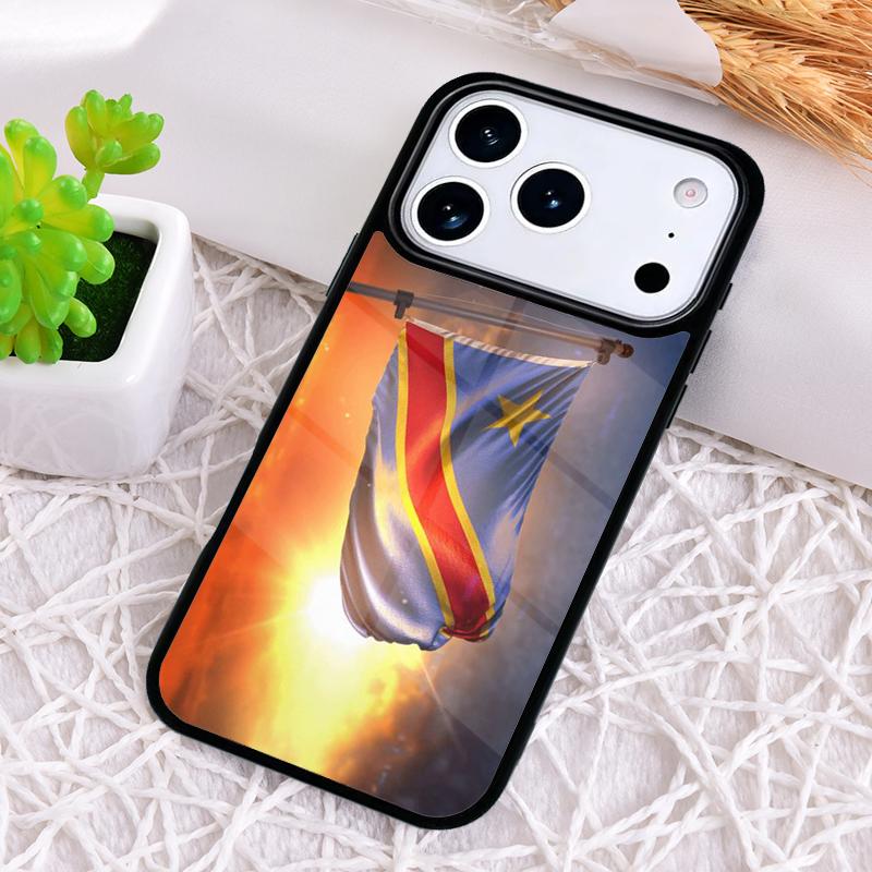 Congo Democratic Republic Flag Phone Case for iPhone 17 Air 16 15 11 12 14 13 Pro Max Shockproof Cover