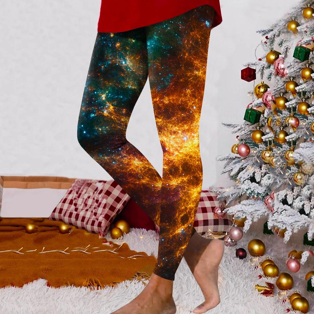 Women's Fashion Outdoor Sky Printed Slim Elastic Yoga Casual Pants