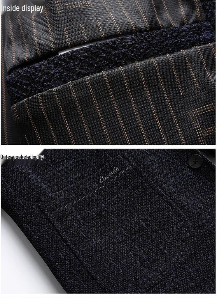 Men's Spring & Autumn Casual Chenille Stand Collar Jacket for Middle-Aged