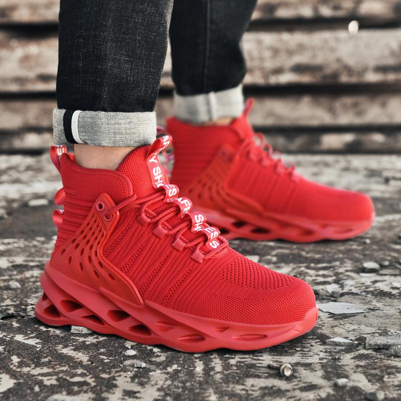 Fashion Men's and women's labor protection shoes large size new anti-smash anti-puncture men's shoes casual sports Platform sneakers men