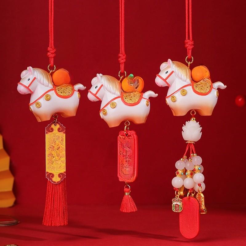 Car Pendant With Resin Material For Festive Year Of The Horse Decor