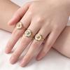 European & American Women's Stainless Steel Oil Drop Flower Ring - Titanium Shell, Fashionable INS Style