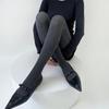 Herbst-Winter Silberfaden Schimmer Grau Schlankmachende Strumpfhosen, Schöne Beinstrümpfe, Sexy Schwarze Strumpfhosen