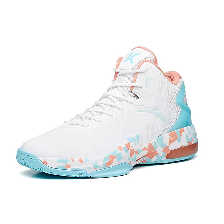 Anta KT3team KT Team Style Slip Resistant, Abrasion Resistant, Lightweight Low top Basketball Shoes Men's White Blue 112221626S-1