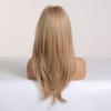 ALAN EATON Blonde Synthetic Wig with Bangs Long Wavy Wigs for Woman Cosplay Party Wig Daily False Hair Heat Resistant Fiber