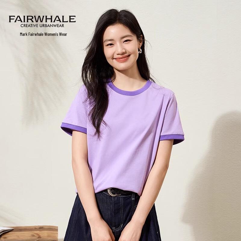 Mark Fairwhale Women's Color Block Round Neck Cotton T-shirt