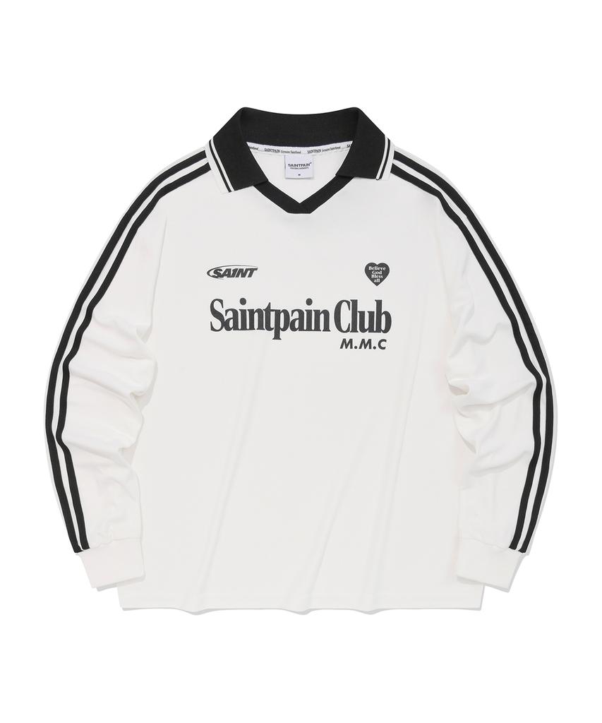 SAINTPAIN Sp Heart Logo Emblem Collar Jersey - White