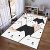Niedlicher Cartoon-Katzenmuster-Teppich mit Weiß1Schwarz1und Beige Katzen Design Geeignet für die Verwendung als Anti-Rutsch-Matte für Wohnzimmer und Schlafzimmer Sofas