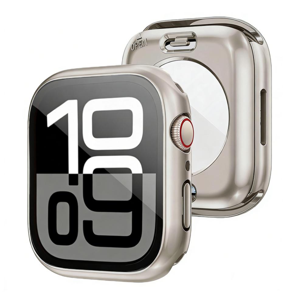 3 in 1 Case for Apple Watch Screen Protector 360° Full Protective Tempered Glass Face Cover+Back PC Bumper Series 11/10/9/8/7/SE
