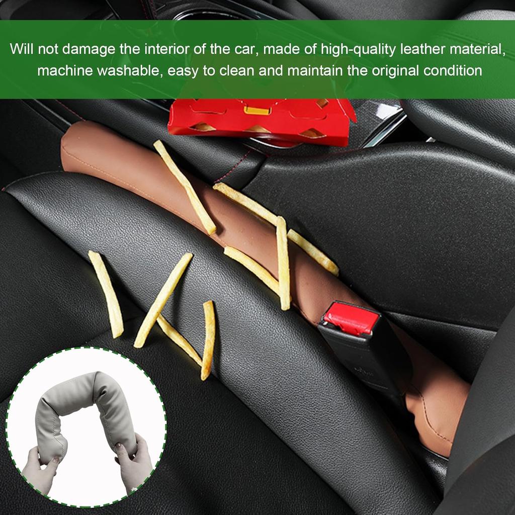 2 PCS Leather Car Seat Gap Filler, Auto Seat Blocker Organizer Fill The Gap Between Seat And Console, Universal Gap Filler Plug Stop Things From