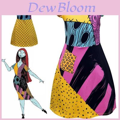 Enchanting Nightmare Before Christmas Sally Dress Costume For Girls Soft And Durable