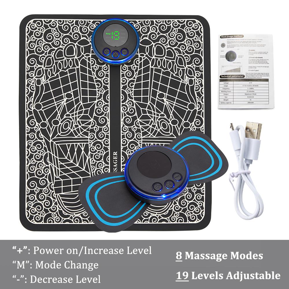 EMS Foot Massager Mat Electric TENS Feet Massager Pad Foldable Massage Mat Muscle Stimulation Fisioterapia Terapia Fisica Salud