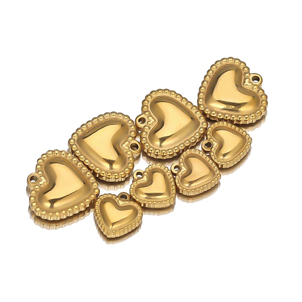 5pcs Stainless Steel Classical Heart Pendant Charms for DIY Jewelry Making Women Necklace Accessories Findings Earrings Supplies