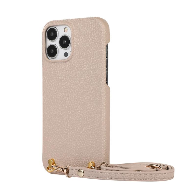 Applicable to Apple 14 mobile phone case Apple 13 lychee pattern leather case diagonal span iPhone14 mobile phone case leather Japan and South Korea