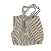 Holiday Striped Canvas Bag Versatile Shopping Large Capacity Shopping Bag Women's Light Commuter Shoulder Bag