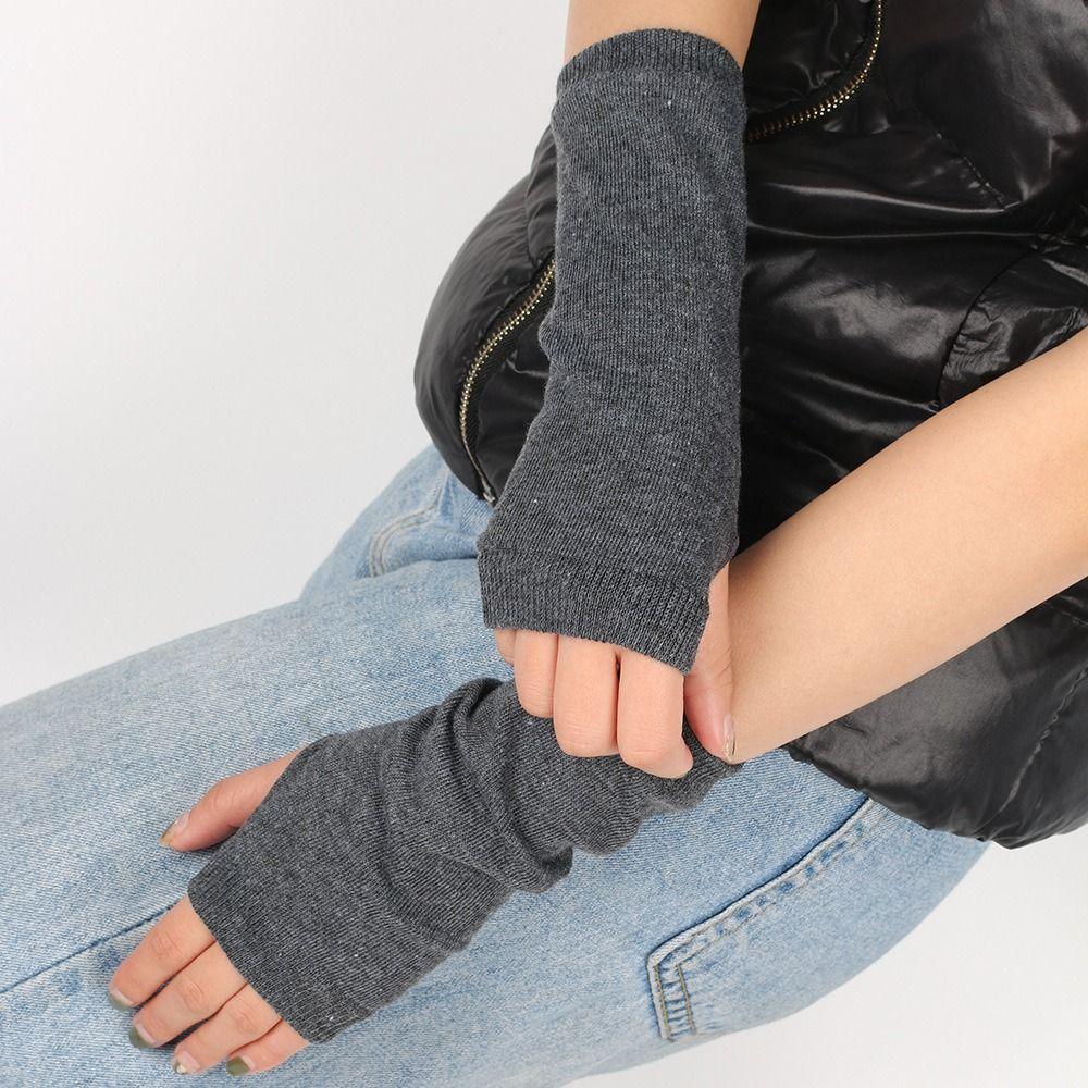 Cosplay Party Accessories Knitted Fingerless Gloves Stripes Mittens Half Finger Elasticity Gloves