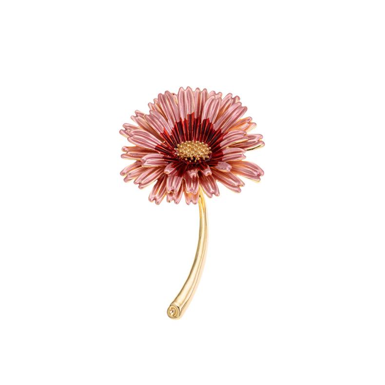 Sonne Wolke Rosa Mehrschichtige Gänseblümchenblüte Brosche - Elegante Blumige Corsage Damen Pin