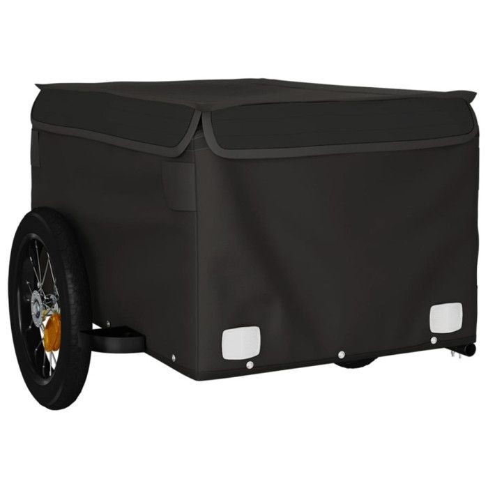 VidaXL Remorque de Vélo, Chariot de Transport avec Barre, Remorque de Bicyclette avec Drapeau Jardin Terrasse Extérieur, 94080