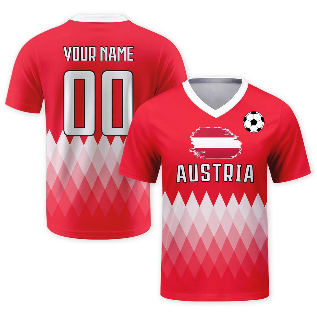 Customizable DIY Soccer Jersey Shirt with Team Print V Neck Short Sleeve Lightweight Breathable Sports Top for Adults Youth Men Women