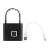 Fingerprint Padlock 0.5S Unlock Waterproof Hold 10 Fingerprints USB Interface Thumbprint Padlock with 3 Color Light for Luggage