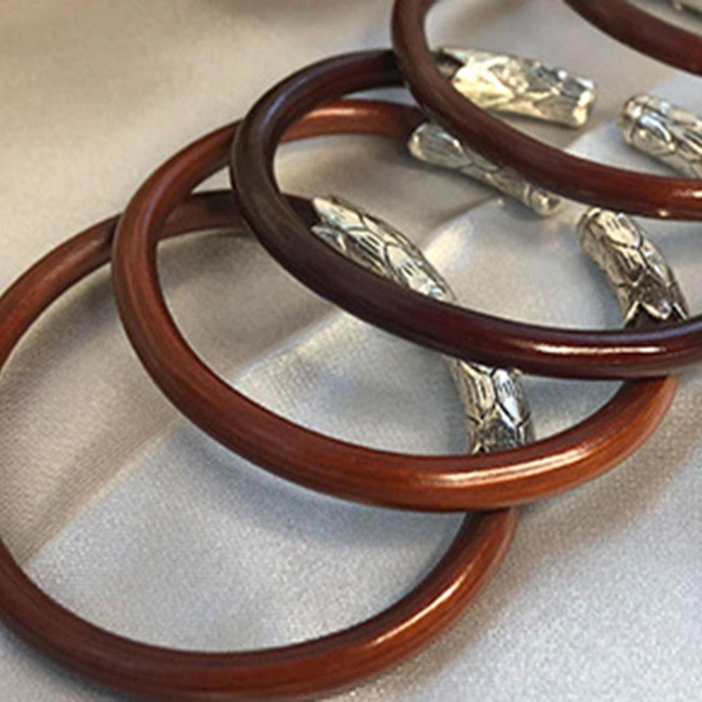 Tibetan Silver Opening Bangles No Knot Chicken Spatholobi Bracelet Rosewood Bracelet  Gift