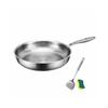 Hammered Frying Pan Uncoated Induction Handle Skillet 24CM