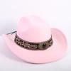 Popular European and American Fashion OL Style One-word Cowboy Hat Men's and Women's High-end Top Hat Jazz Hat Felt Hat