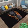 Fiery Warrior Print Rug for Game Room or Outdoor Suitable for Use As an Anti-slip Game Mat for Living Room and Bedroom Sofas