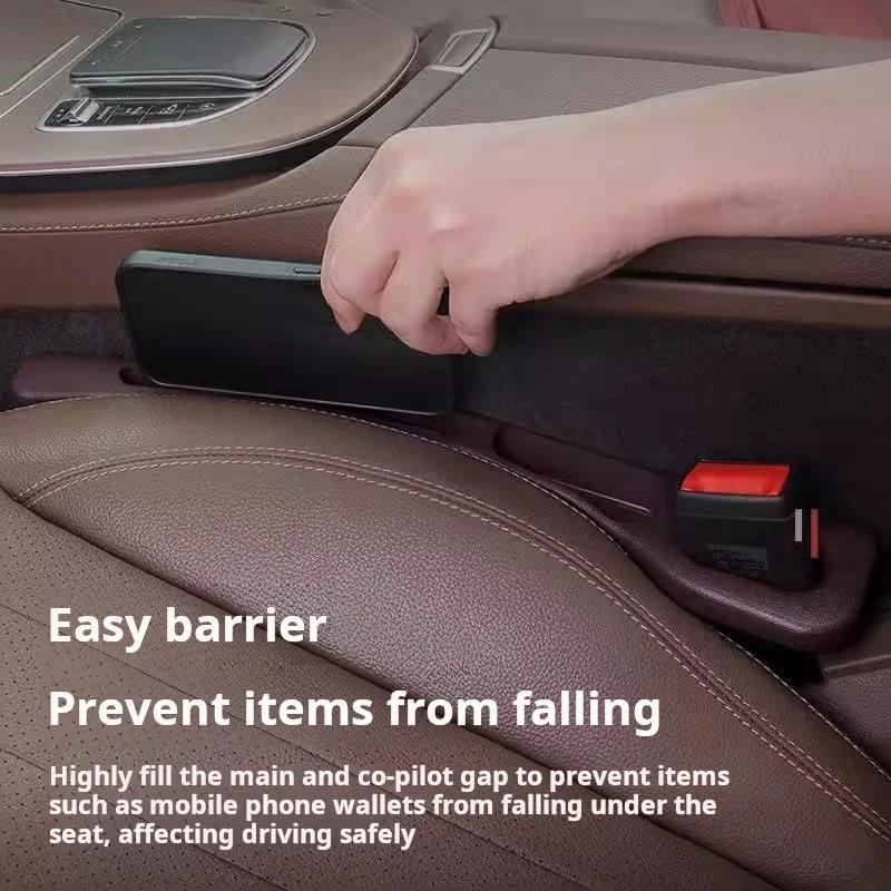Car Seat Gap Filler Organizer Waterproof Leak Strip Car Seat Gap Plug Strip with 2 Grooves Seat Gap Storage Interior Accessories