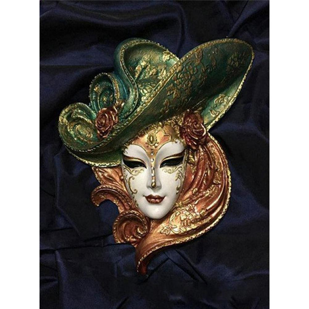 

5D DIY Алмазная картина Таинственная маска Женщина Алмазная вышивка Набор для вышивки крестом Полный горный хрусталь Мозаика Домашний декор Round 30x40cm