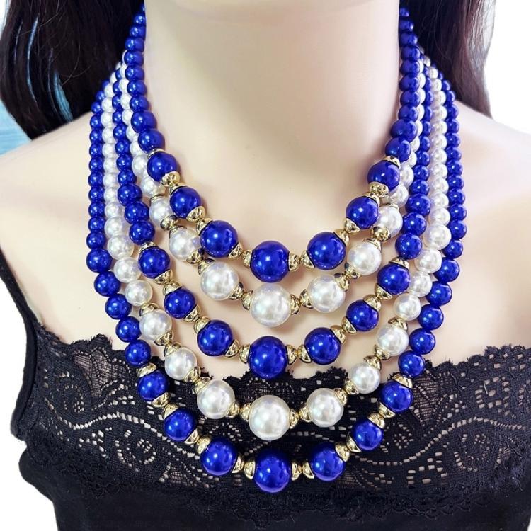 Modern Multi Strand Imitation Pearls Jewelry Set With Coordinating Earrings Sturdy Stylish Accessory Collection