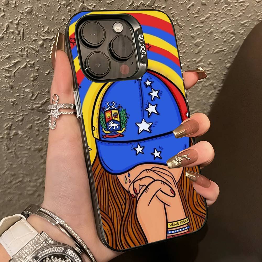 Venezuela-a esthetic Art Print Phone Case For iPhone 17,16,15,14,13,12,11 Plus,Pro Max,XS,Colorful Silver Black Cover iPhone12Pro