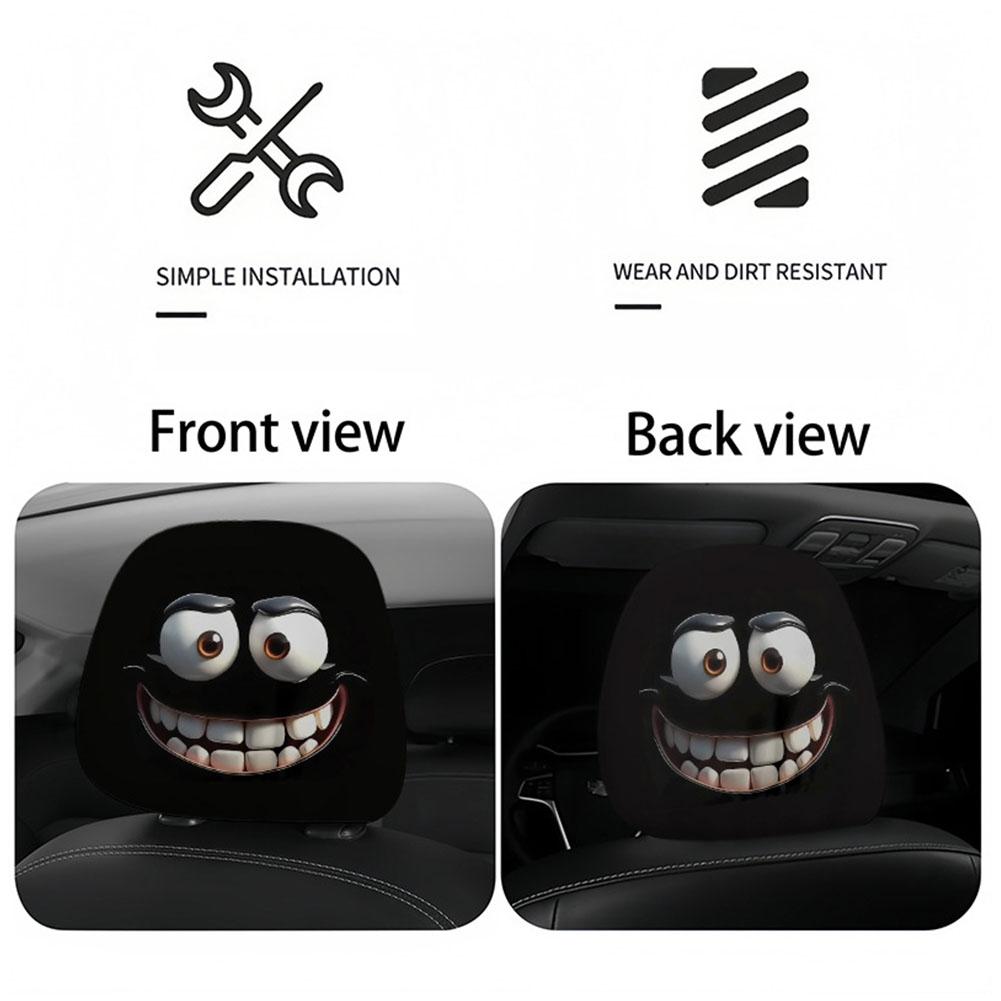 Funny Car Seat Mask Headrest Cover Full Face Car Interior Seats Halloween Decoration Funny Headrest Covers For Cars