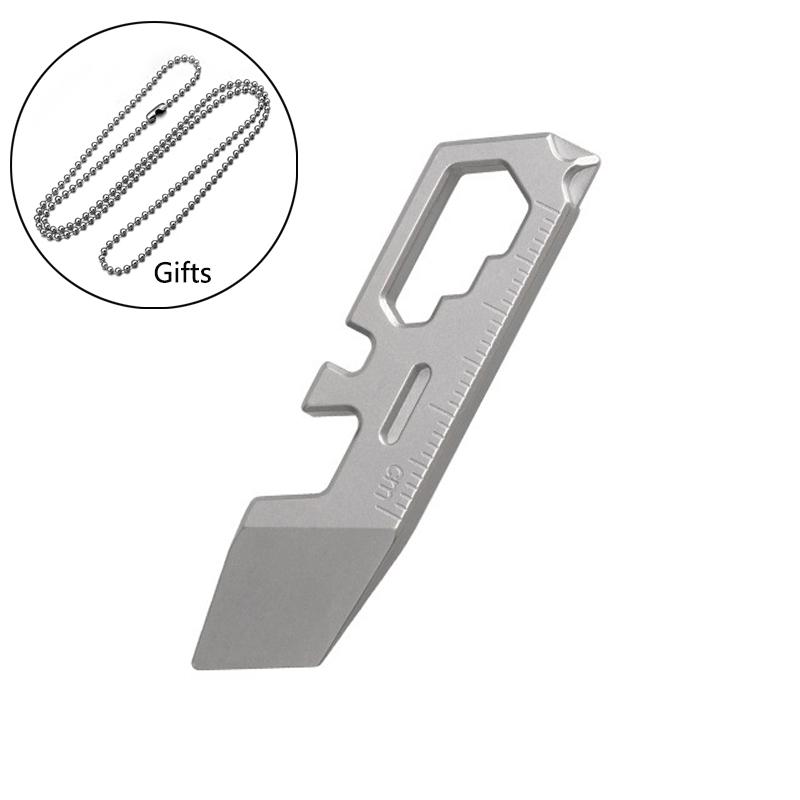 Portable Mini Opener Bottle Pocket Tool EDC 6 IN 1 Titanium Alloy Crowbar Keychain Outdoor Multifunction Camping Gear Gift