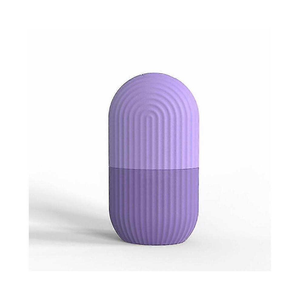 (purple) 2pcs Ice Roller For Face & Neck Silicone Material Facial Skin Care Roller Face Massager Face Ice Roller Multicolor